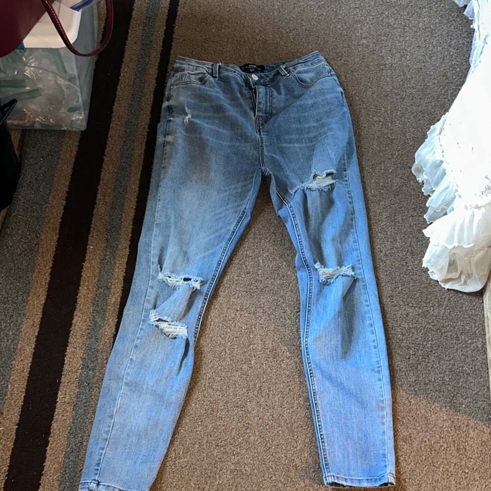 Sinner Light Blue Ripped Skinny Jeans High waisted